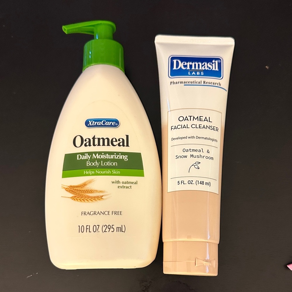 XtraCare Oatmeal Body Lotion and Dermasil Facial Cleanser Set Bundle
